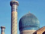 Domes and minarets of Gur-Emir in Samarkand, Uzbekistan